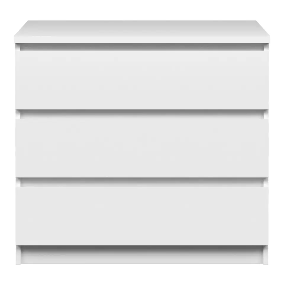 Ladekast Naia 3 lades - hoogglans wit - 70,1x76,8x50 cm