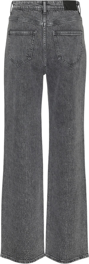 Vero Moda VMTESSA HR WIDE STUDS DNM JEANS RA2 Light grey denim/studs