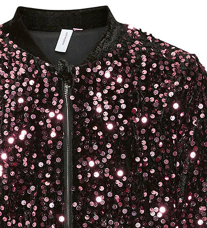 Vero Moda Girl Cardigan - VmBella - Black/Rosègold Pailletten