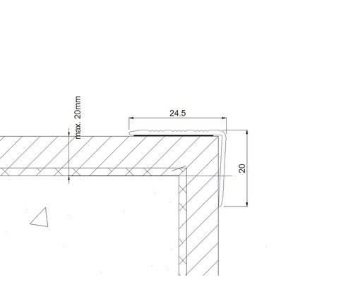 SKANDOR traprandprofiel champagne geanodiseerd zelfklevend 20x24,5x900 mm