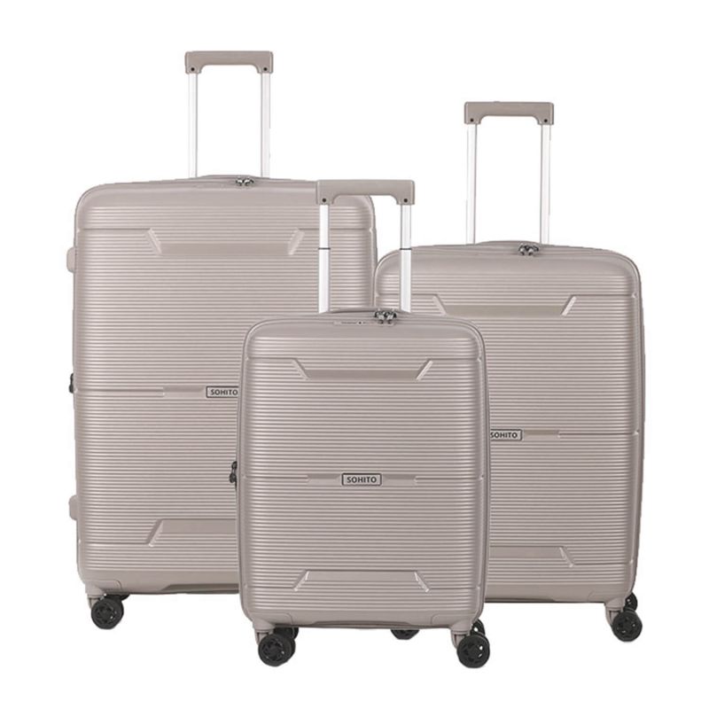 Lot de 3 valises extensibles Haree 55, 67 et 76.5 cm Champagne