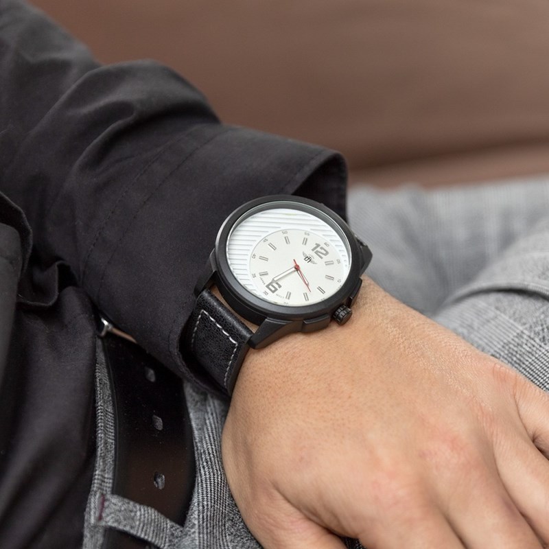 Montre Homme M. JOHN bracelet Cuir Noir