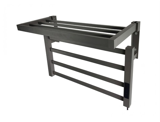 PURLINE - Sèche-serviettes électrique avec étagère gris anthracite 55w...