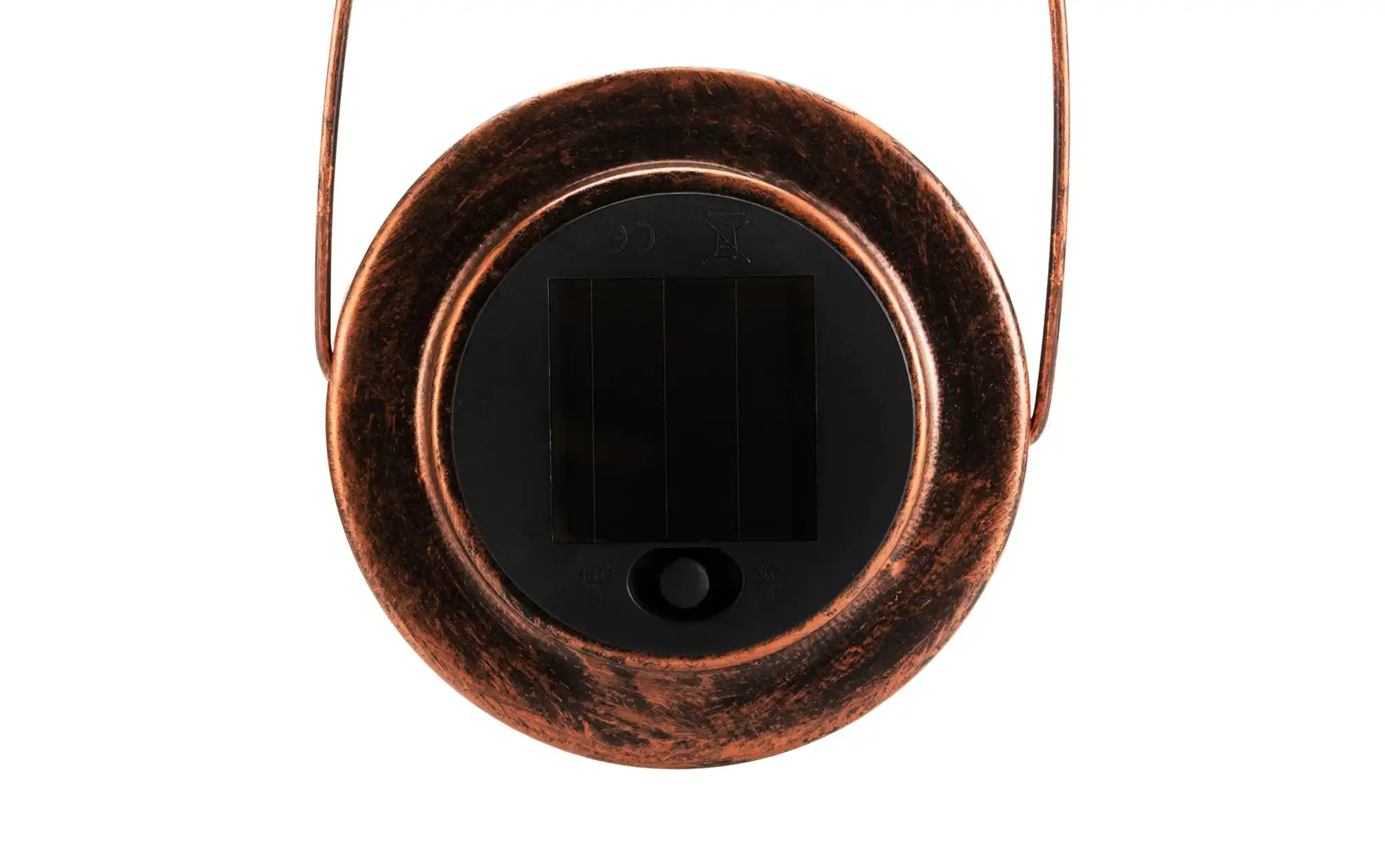 LED-Solar-Tischleuchte, kupferfarben, Laterne