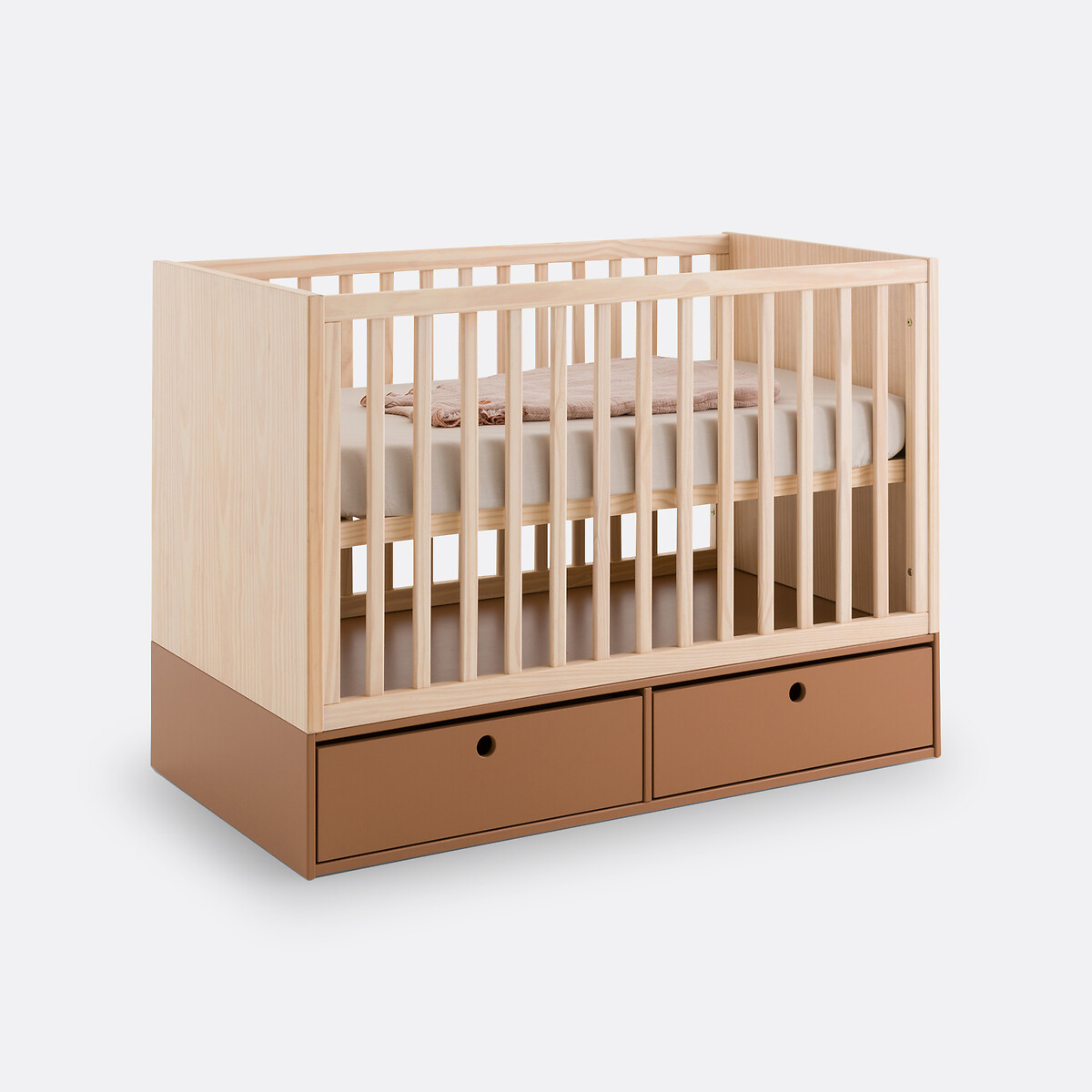 LA REDOUTE INTERIEURS<br>Cama de bebê em pinho com gavetas de armazenamento, Bloky