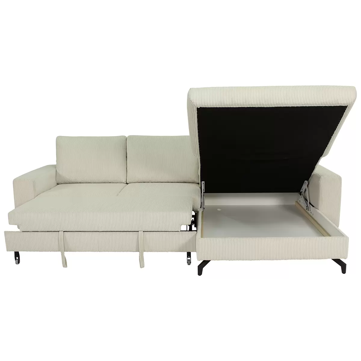 Ecksofa CLOUD 135x250 creme,schwarz
