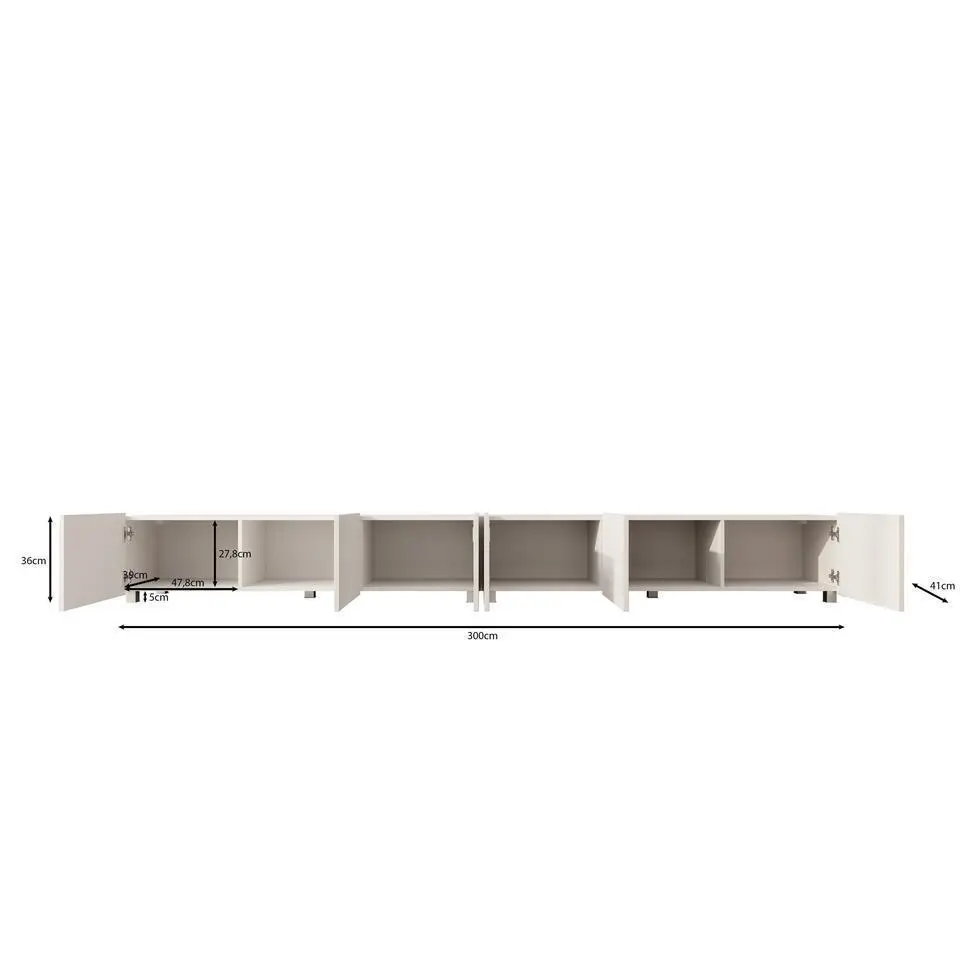 Meubella - TV-Meubel Kenderes - Eiken - 300 cm