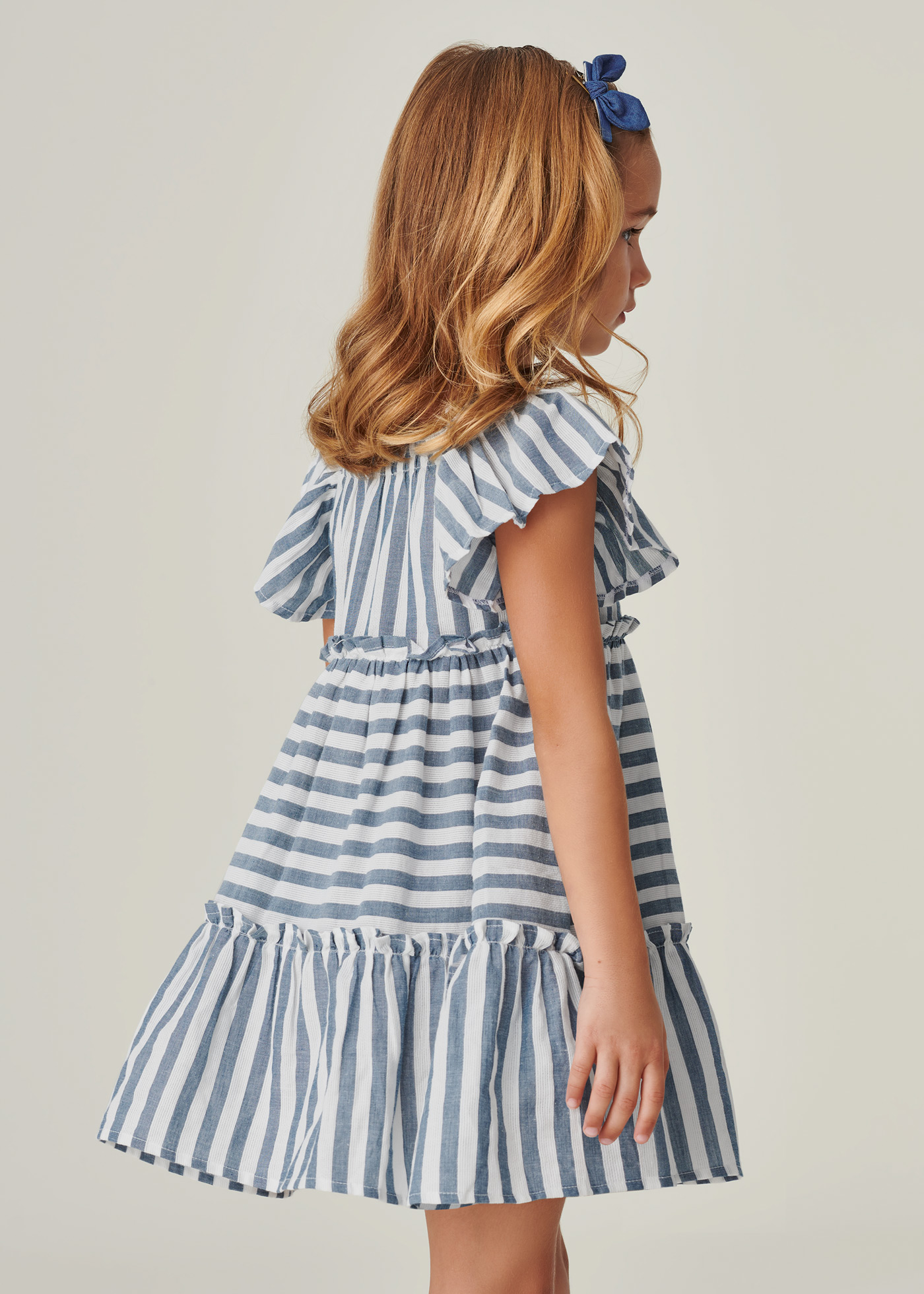 Vestido de algodão estampado para meninas