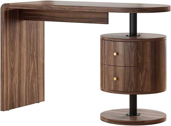 Vicco Schreibtisch Lara, Eiche rustikal, 120 x 50 cm mit 2 Schubladen