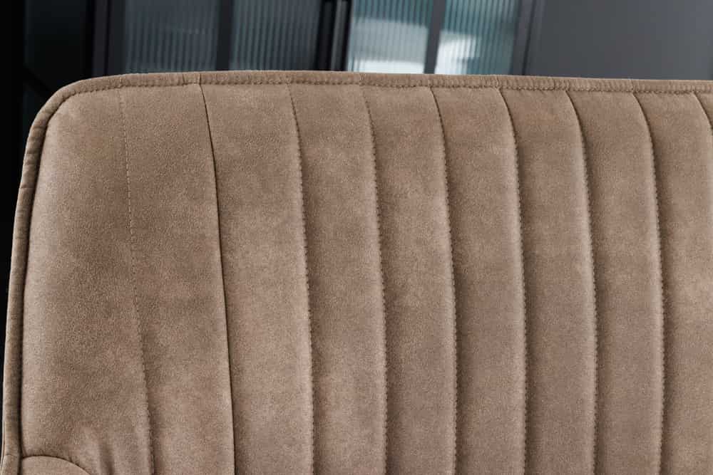 Design Sitzbank TURIN 160cm taupe schwarz Metallbeine mit Armlehne