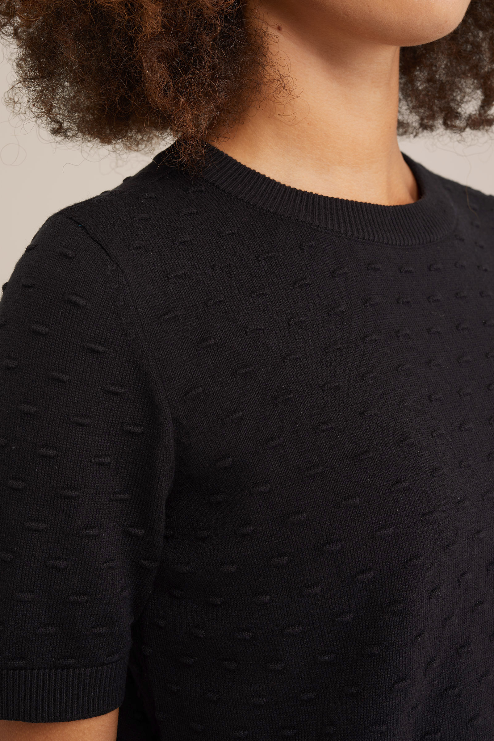 trui met structuur WE Fashion Zwart