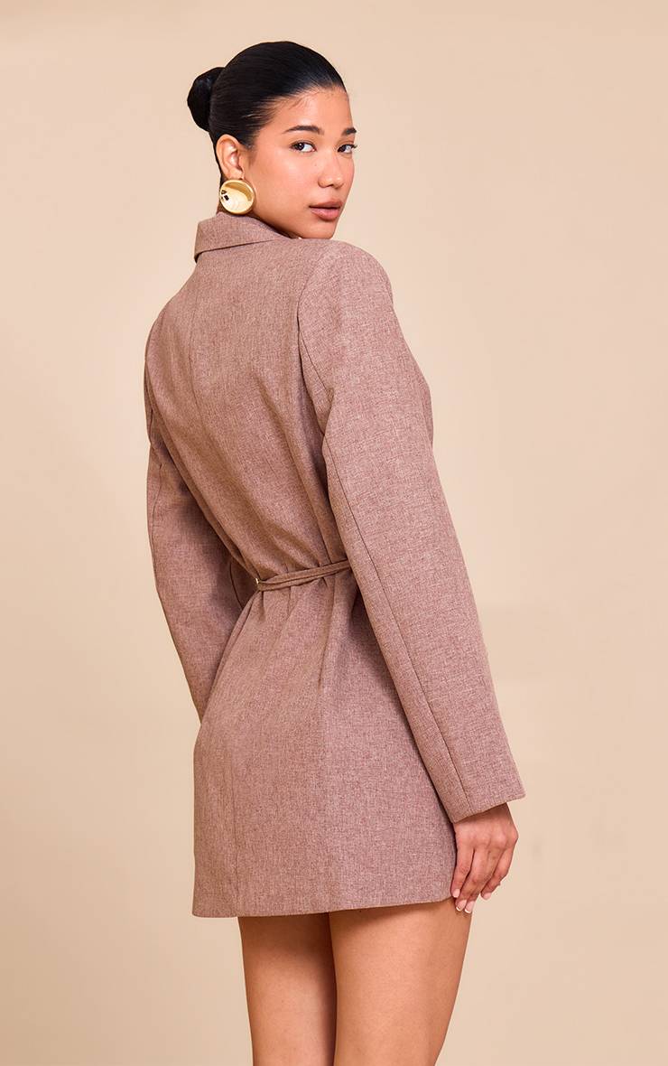 Moka Robe Blazer Ceinturée En Tissu Tissé