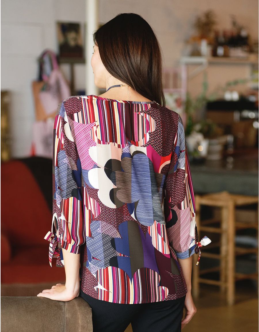 Blouse fuide voile mauve