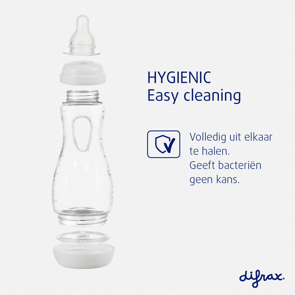 erg fijne flesHandgreep Babyfles - 240 ml - Roze