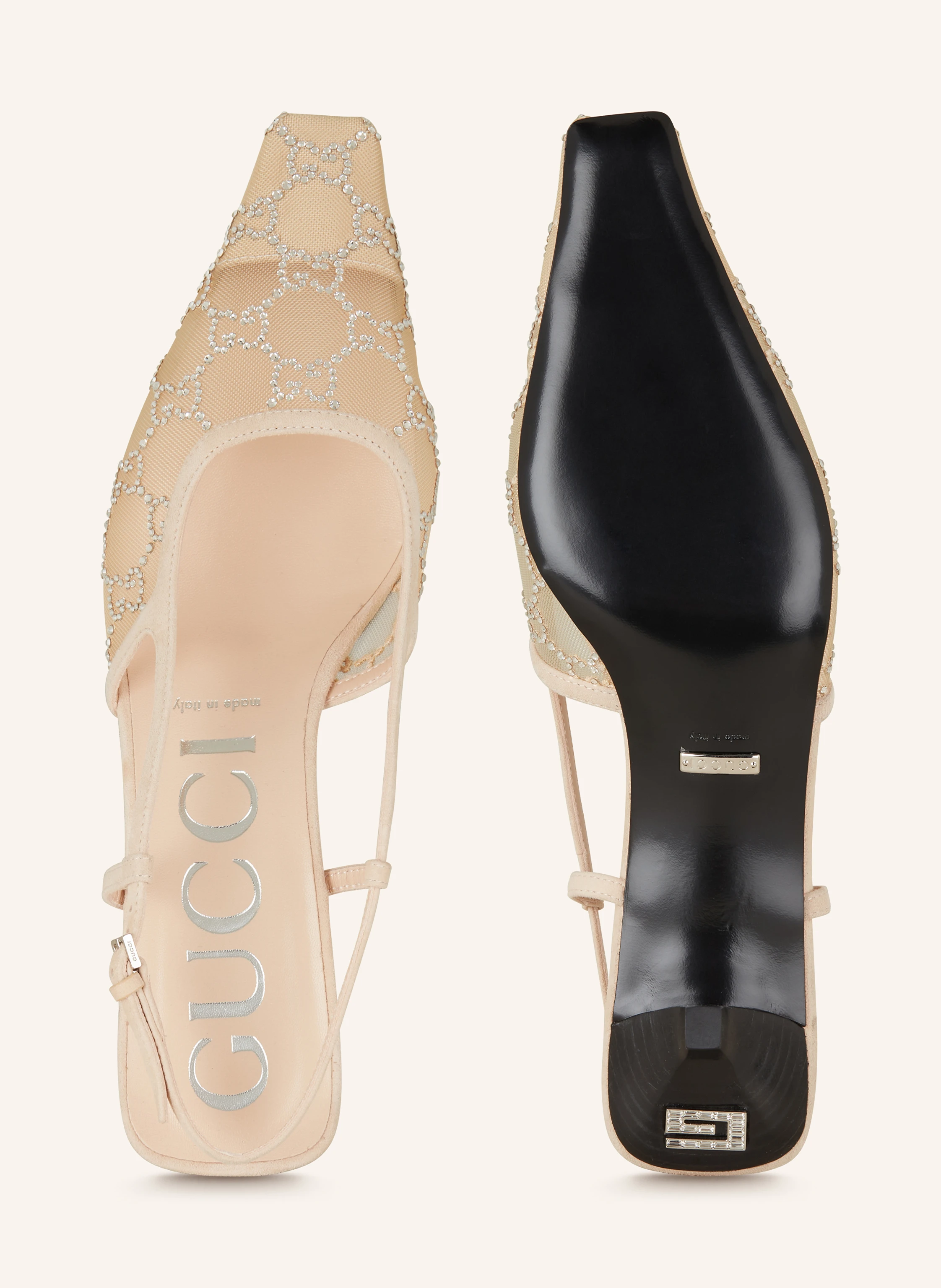 GUCCI Slingpumps mit Schmucksteinen