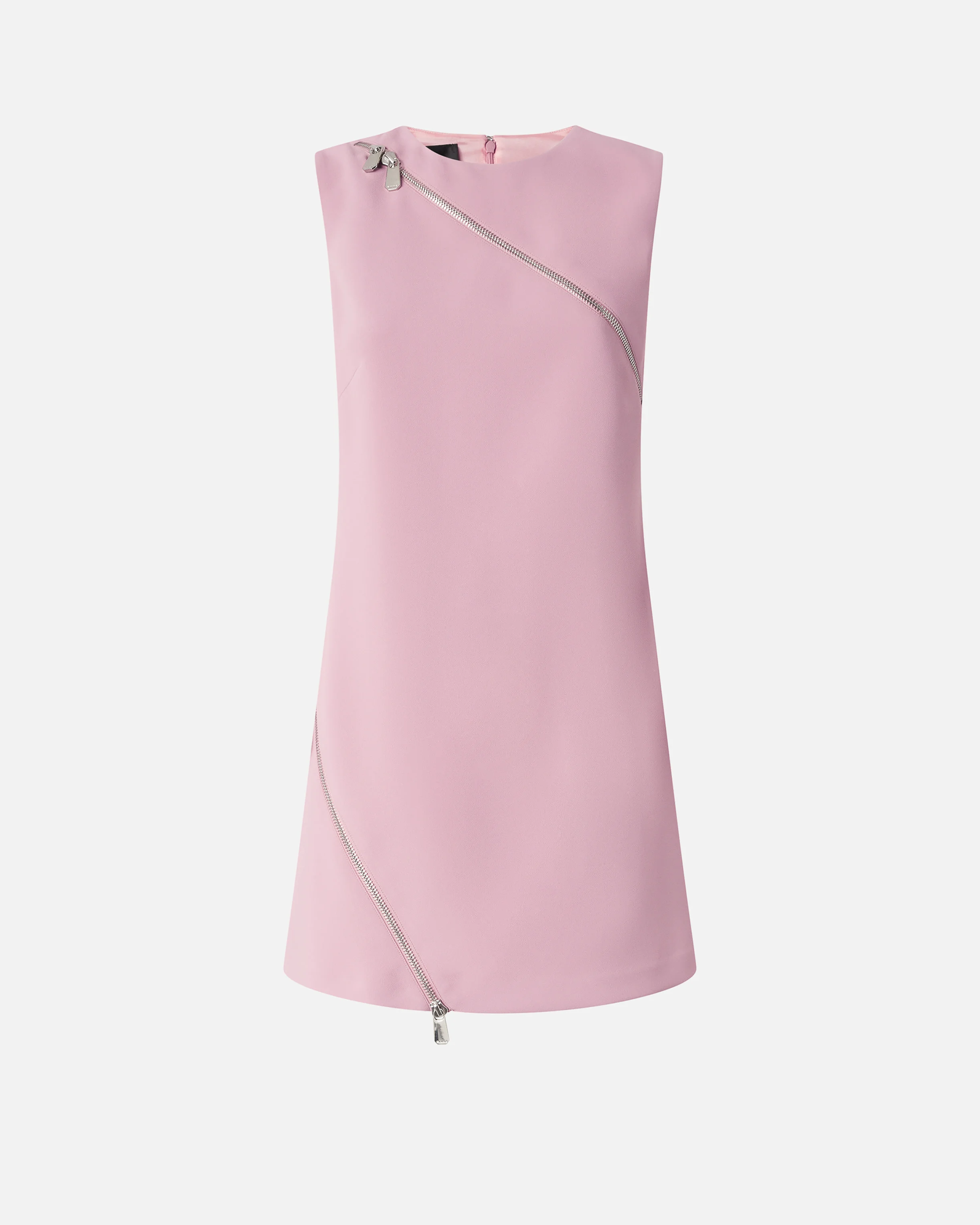 Robe courte avec fermeture zippée asymétrique | Rose