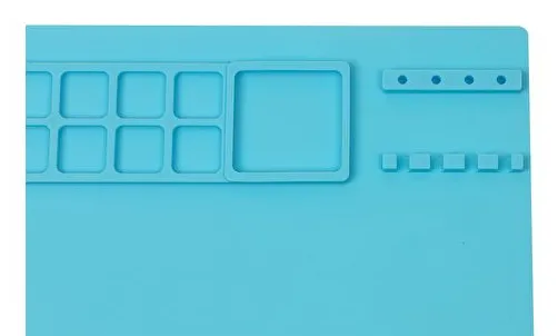 WEDO farvemåtte i silikone, (B)400 x (D)500 mm, lyseblå sammenklappelig, med sammenklappelig farvekop, vaskbar, med lille - 1 stk (79504010)