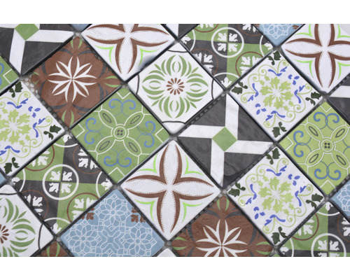 Glasmozaïek XCM 8RMC49 30x30 cm Wit/Bruin/Blauw