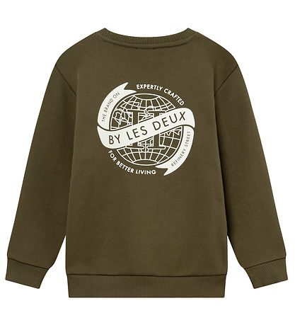 Les Deux Sweatshirt - Globe - Olive Nacht/Ivory