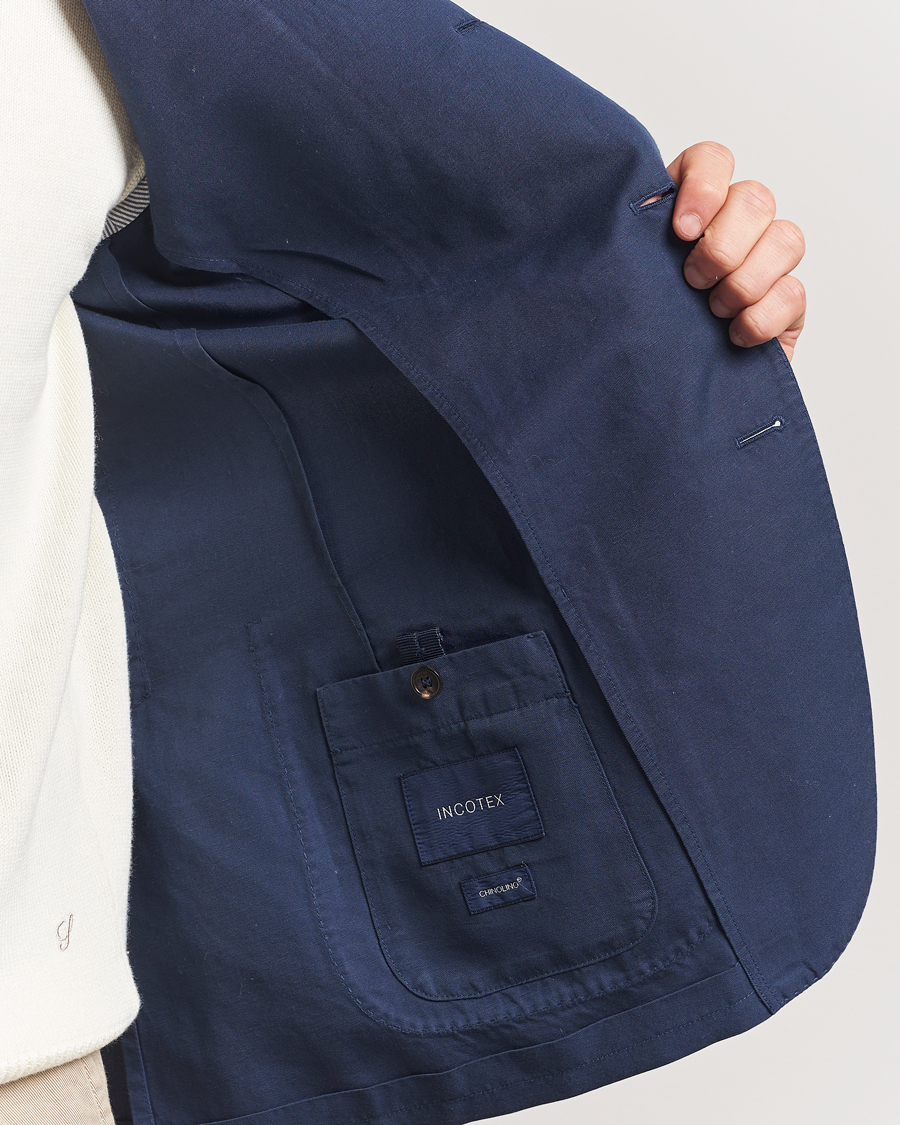 Incotex Unconstructed Chinolino Blazer Navy