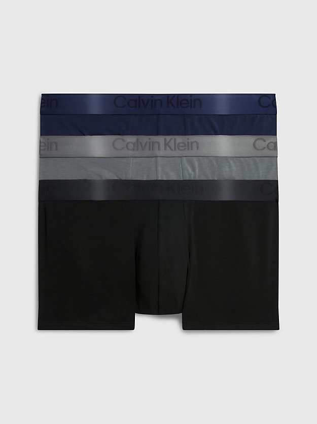 Conjunto com 3 Cuecas Boxer de Cintura Baixa - CK Pretas