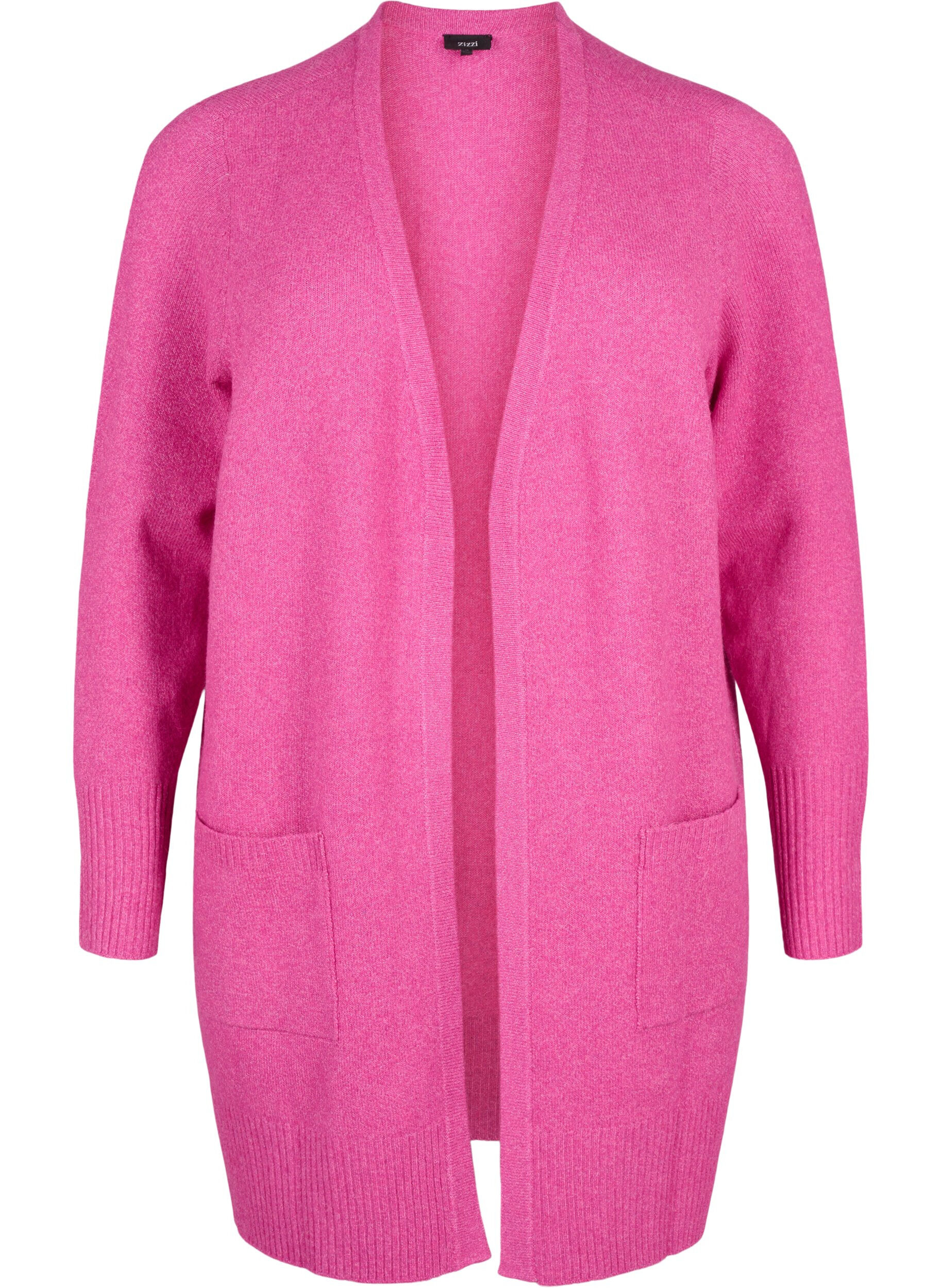 Meleret strik cardigan med lommer
