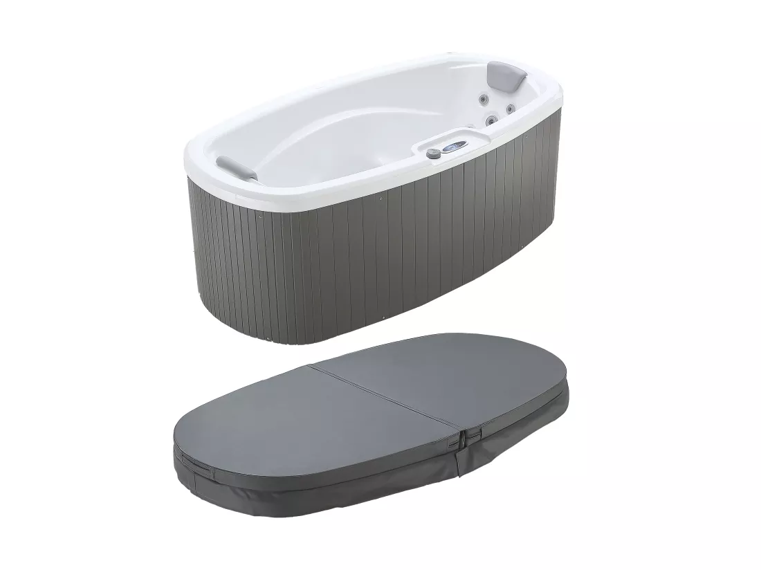 SPA 2 places blanc perlé avec bâche - 14 jets - L210 x P110 x H74 cm - Système BALBOA - SAMOA IV