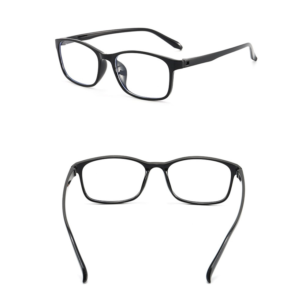 Anti Blue Light Blaulichtfilter Brille Computerbrille - Schwarz (Rechteckig)