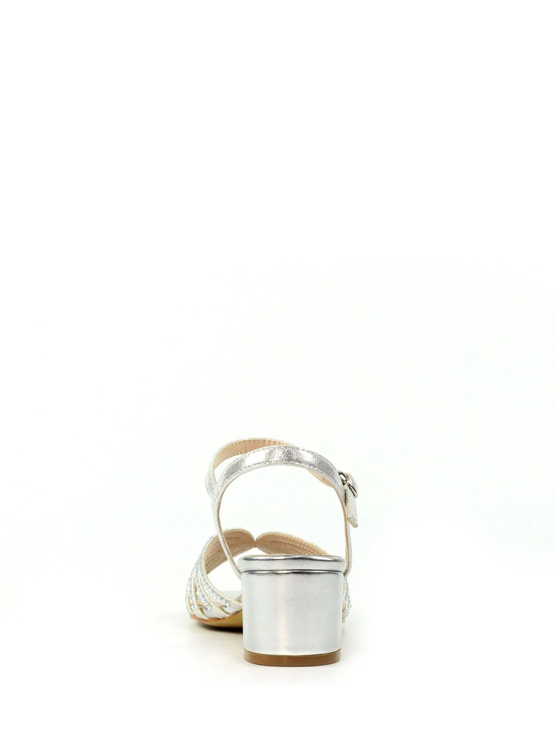 Lunar Silver Twinkle Block Heel Sparkly Party Sandals