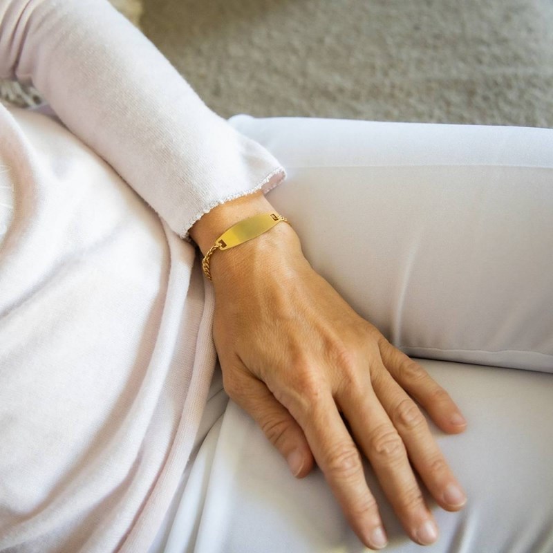 Gourmette Bracelet Acier Doré Femme
