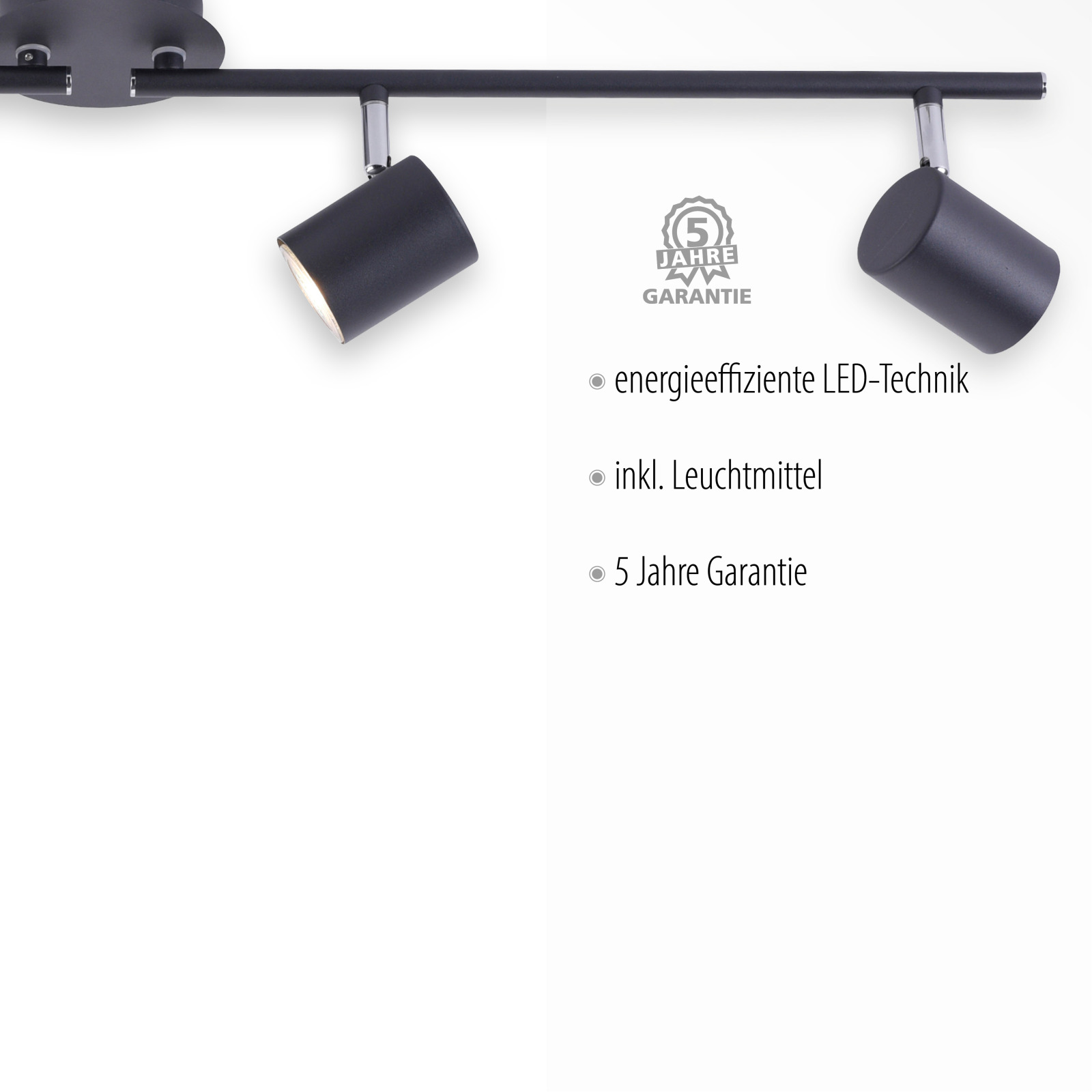 LED-Deckenstrahler - anthrazit - 4-flammig