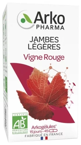 Arkogélules Jambes Légères Vigne Rouge Bio - Arkopharma - 45 Gélules