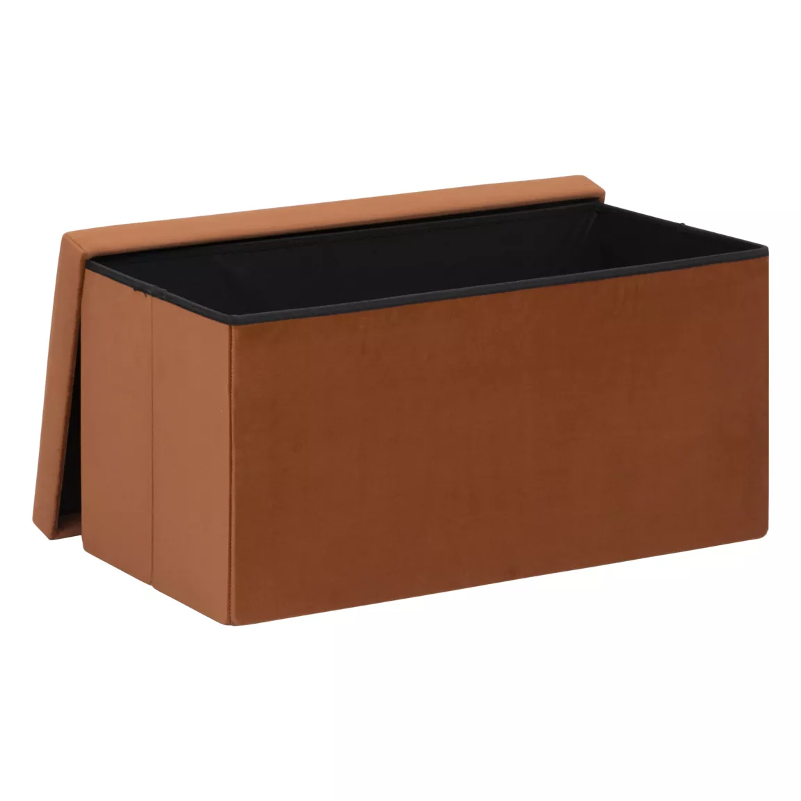 Pouf pliable double velours (76 x 38 cm) Tess Ambre
