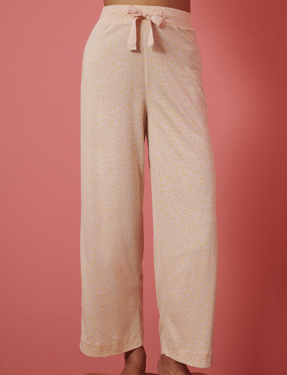 Pantalon - plumetis beige poudre
