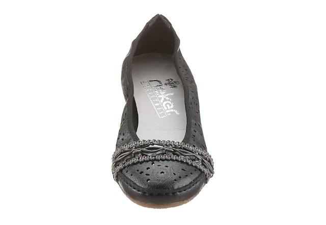 Rieker Ballerina  Slipper, Flache Schuhe mit Rundum-Gummizug