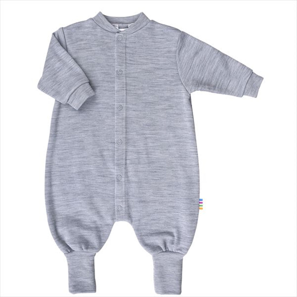 Uld Gråmeleret Heldragt 2 i 1 - Joha → Luksusbaby.dk