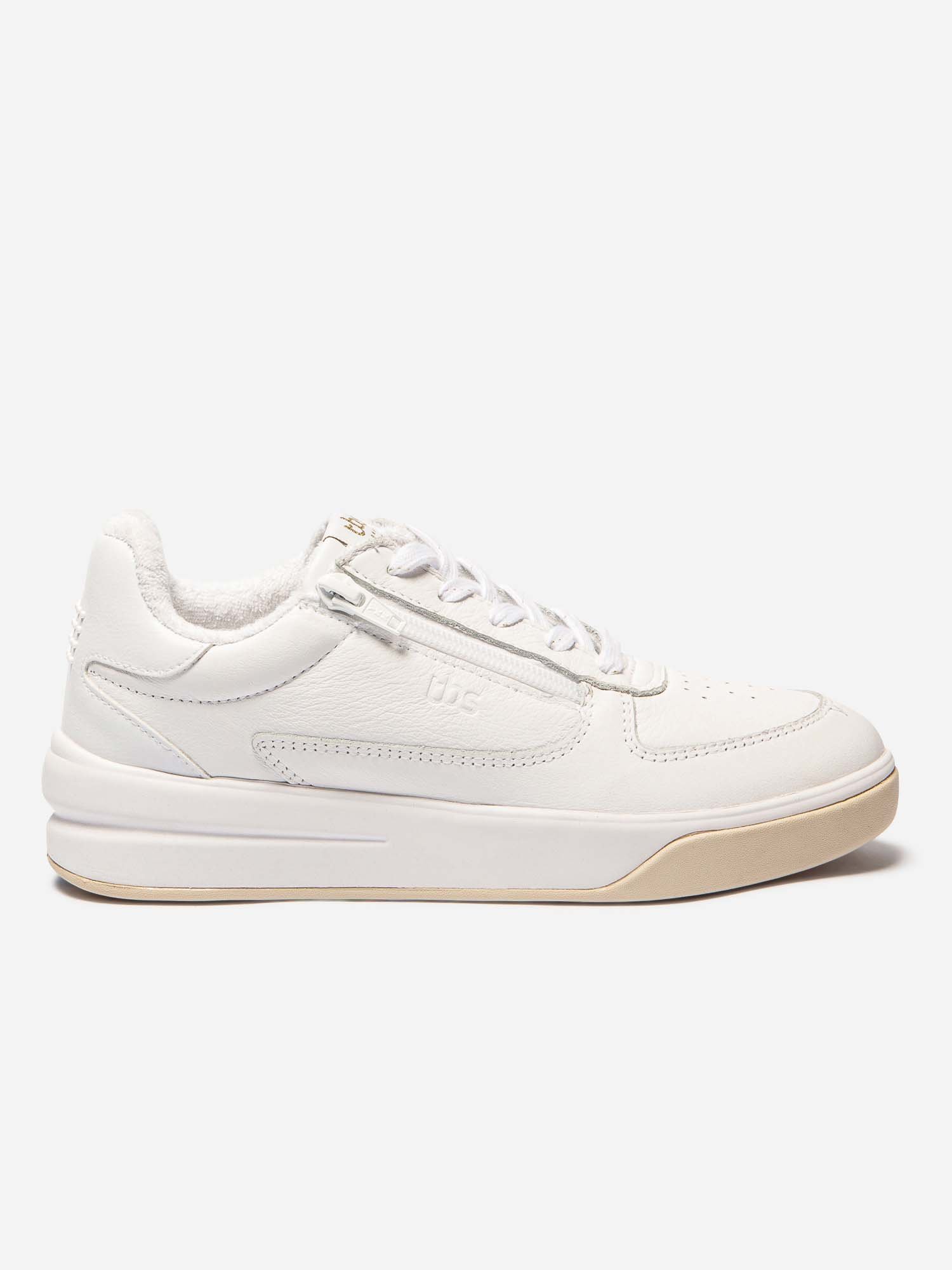 Baskets Femme Zippées Cuir Blanc