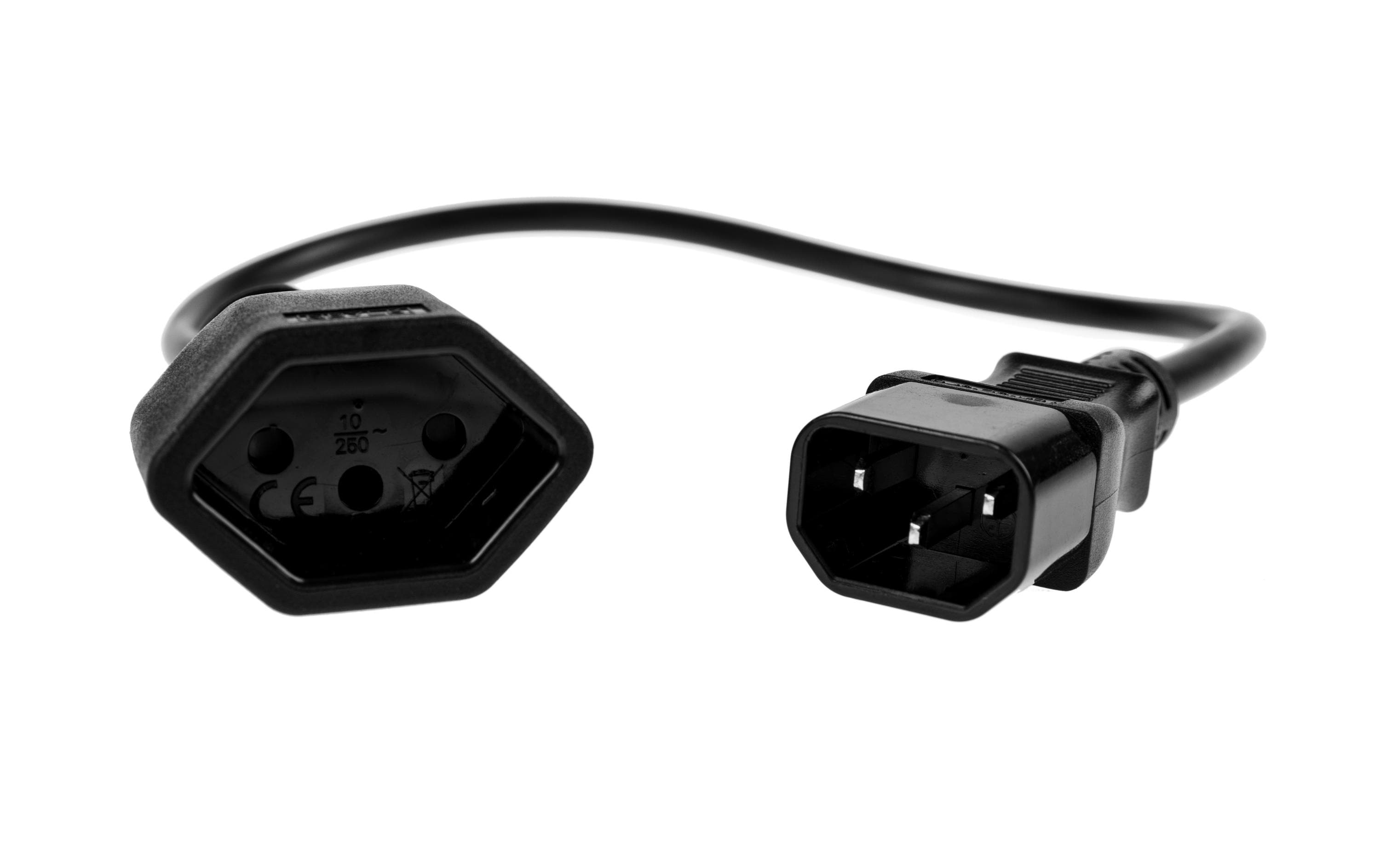 Verlängerungskabel C14-T13 0.3 m SchwarzStromkabel H05VV-F 3G1.00