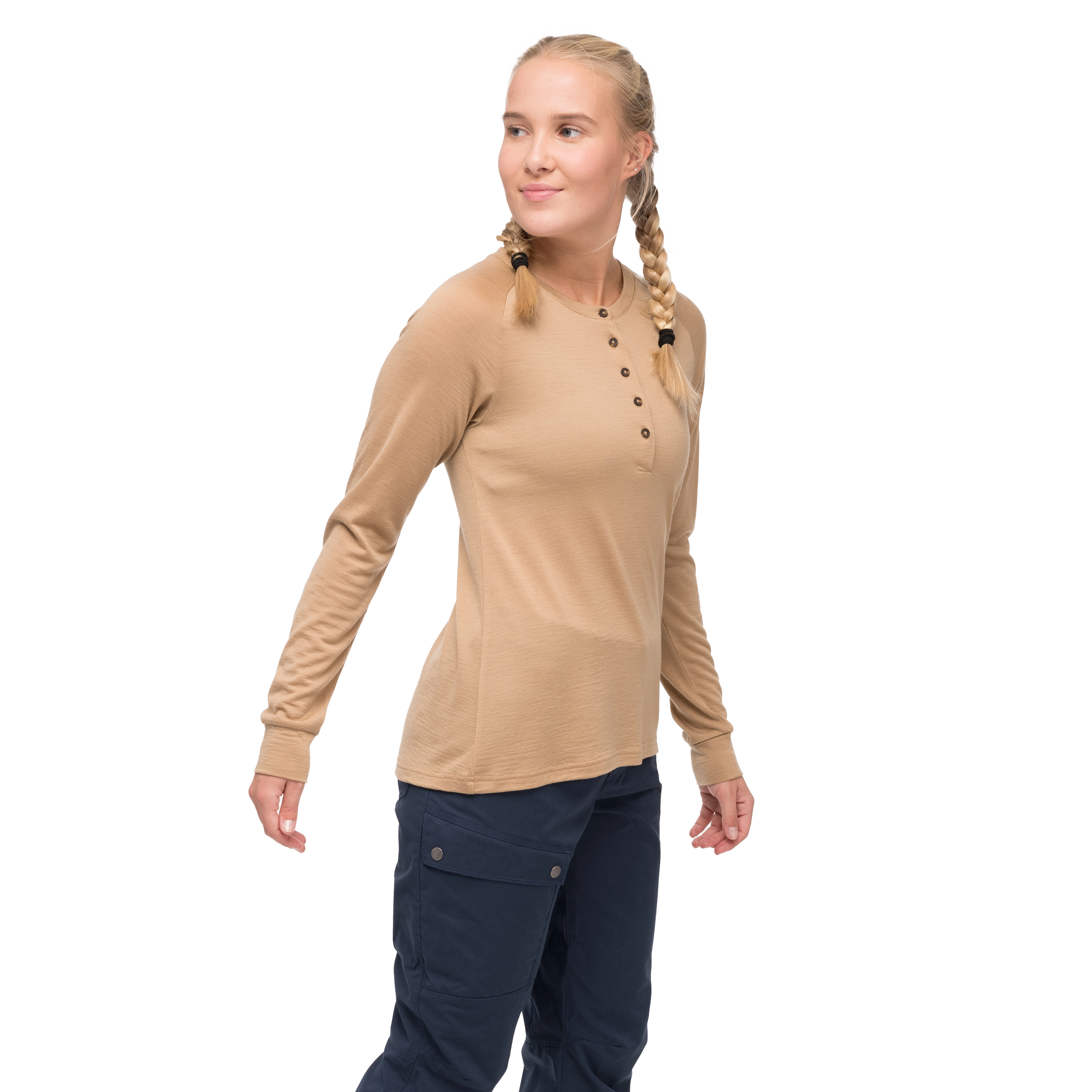 Lysebu Wool Henley Women Warm Sand