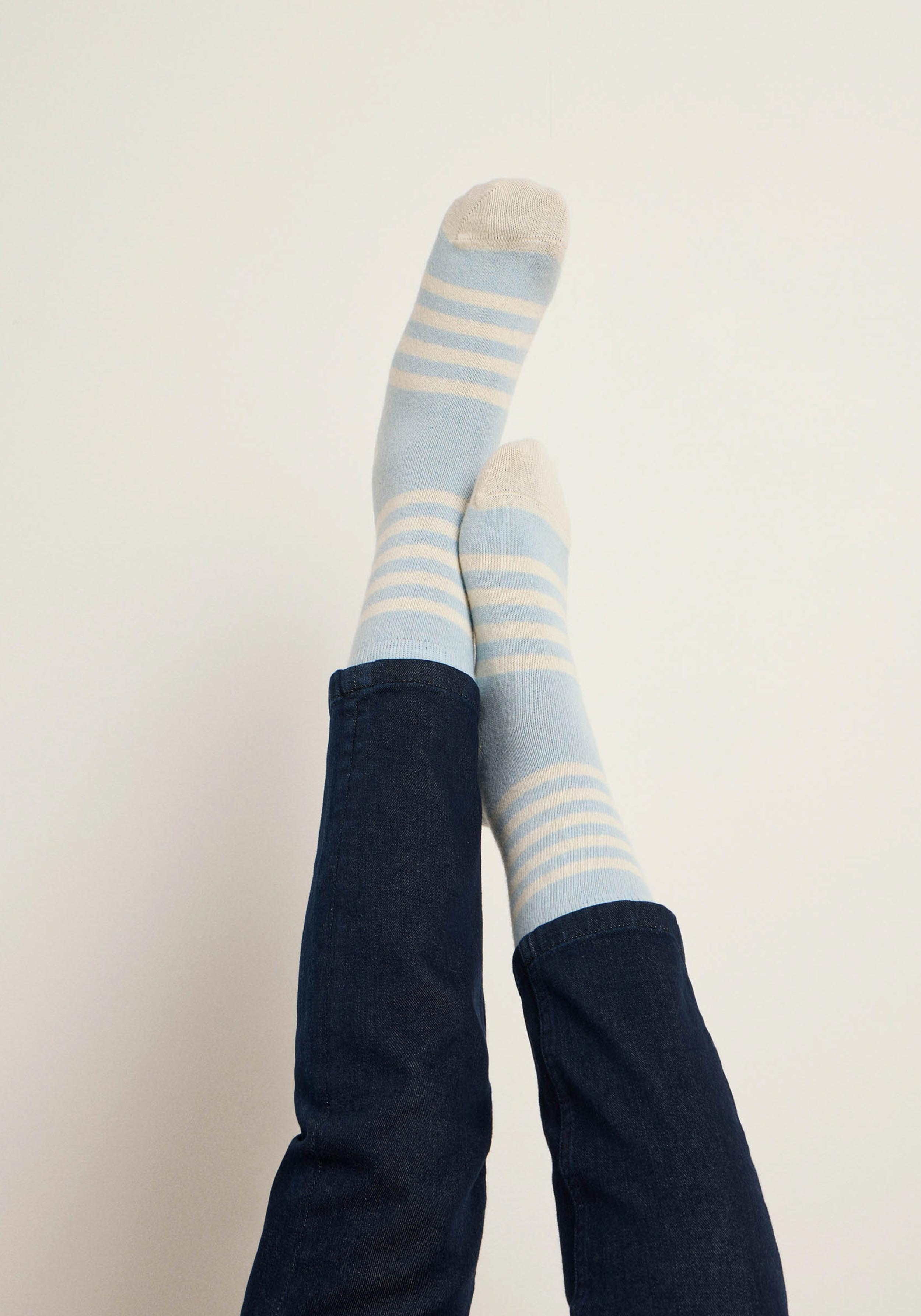 Lanius Socken mit Streifen Frozen Blue Melange