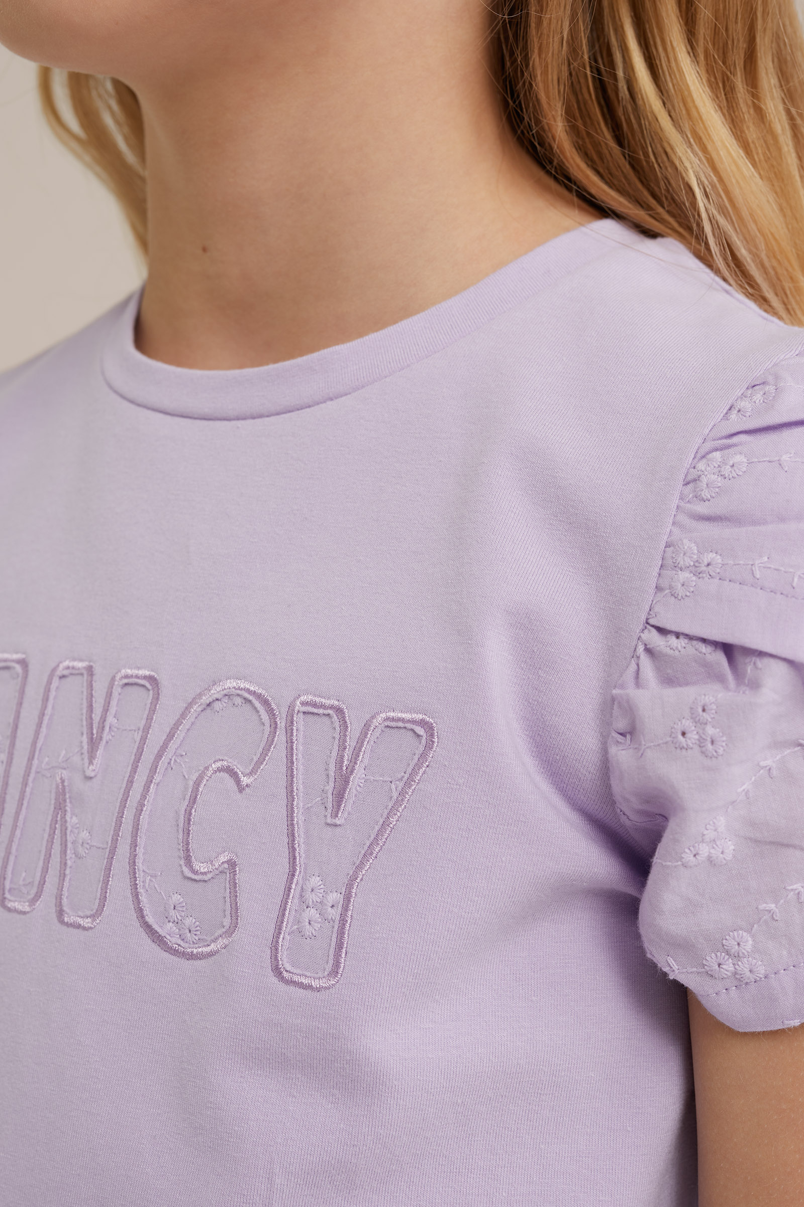 Meisjes T-shirt met embroidery WE Fashion Lila