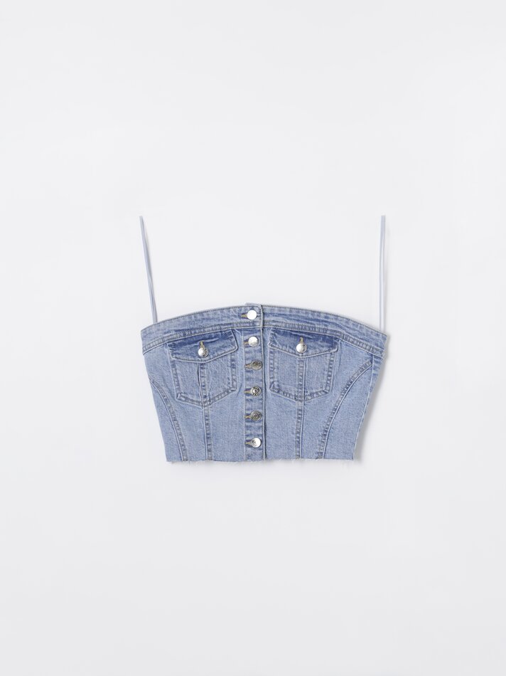 Top corset jeans - Azul claro