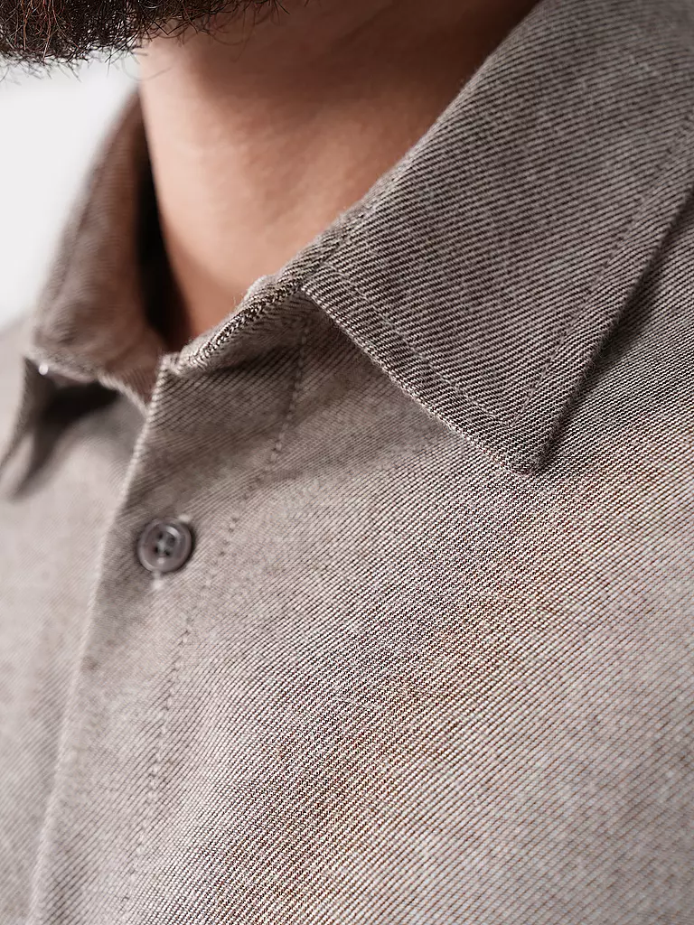 KNOWLEDGE COTTON APPAREL Flanellhemd Slim Fit hellgrau
