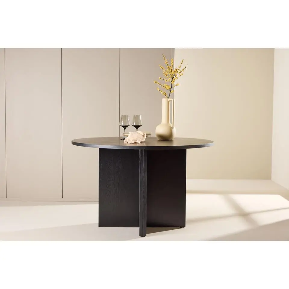 Svea - Valerio ronde vergrotbare eettafel - ø120 cm - zwart