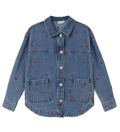 Name It Jeansjacke - NkfMandy - Medium+ Blue Denim/Heart