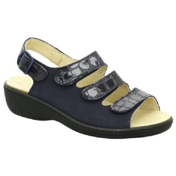 Nubuk/Croco (3509.3/Wechselfussbett 9909) /1412 navy/marine