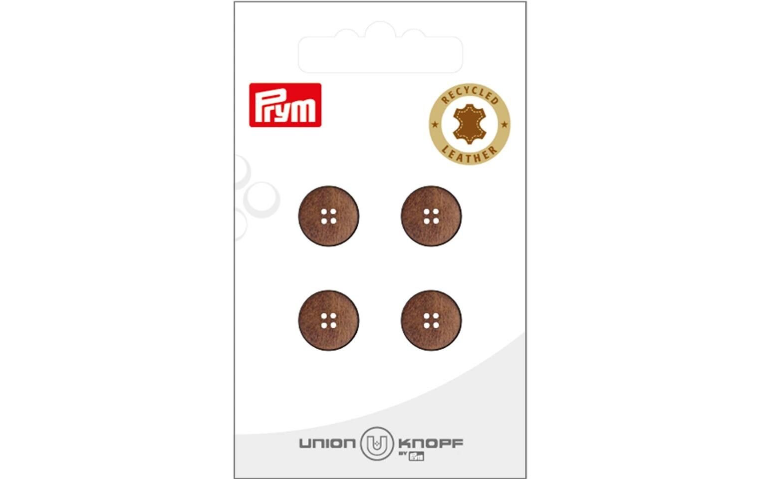 Knöpfe Leder 12 mm, 4 Stück, BraunLederknopf 4-Loch