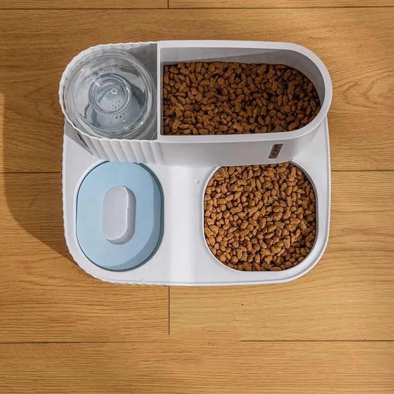 (3L) Automatische Haustier Futterstation Wasser Spender Futterautomat für Hunde / Katzen - Weiss