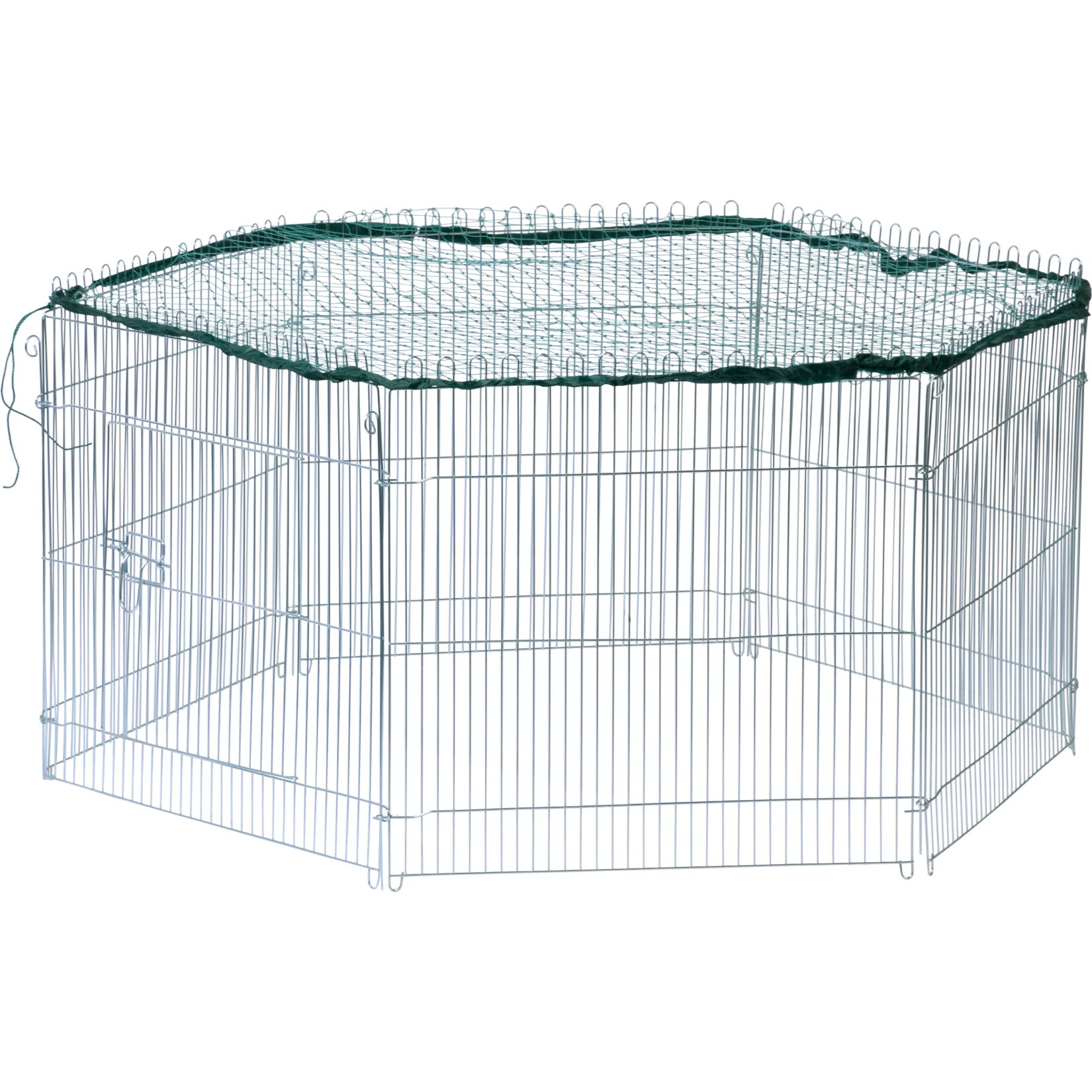 Dobar 6-eckiges Freilaufgehege, silber, 123 x 106 x 60 cm