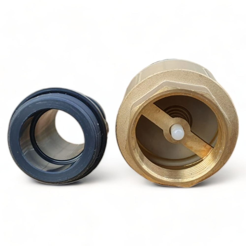 Clapet anti retour en laiton avec crépine et manchette, pour pompe - 1,5 pouces (40 mm)